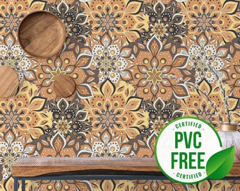 Colorful mandala wallpaper | Removable Peel and Stick wallpaper or Unpasted wallpaper - PVC-Free | Boho Indian Self-adhesive wallpaper