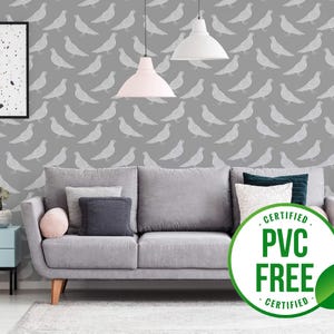 Graue Tauben Tapete | Ablösbare Tapete oder ungeklebte Tapete - PVC-Frei | Vogel Nahtlose selbstklebende Tapete