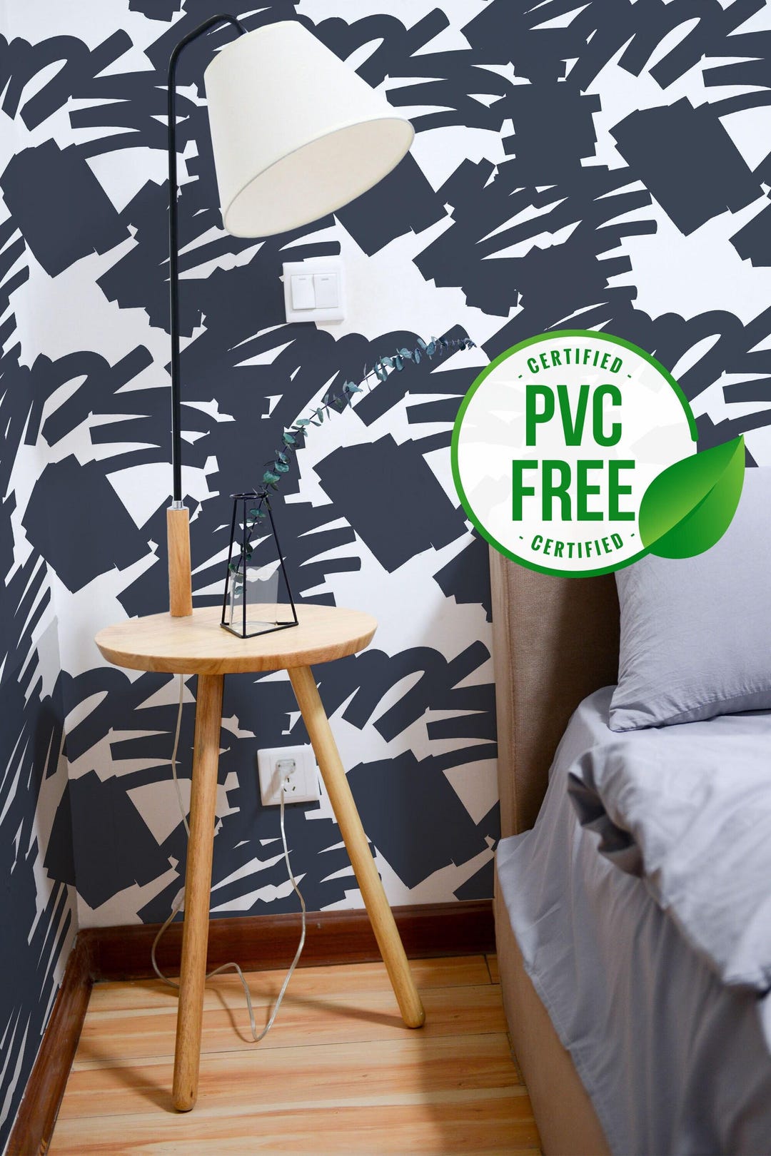 Navy and White Brush Stroke Wallpaper | Removable Peel and Stick ...