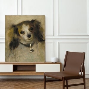 Head of a Dog by Pierre Auguste Renoir Canvas Wall Art Print / Stretched & Ready to Hang Canvas Print