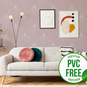 Art Deco wallpaper | Geometric Removable Peel and Stick wallpaper or Unpasted wallpaper - PVC-Free | Contemporary Self-adhesive wallpaper