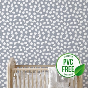 Light Purple brush dots wallpaper | Removable Peel and Stick wallpaper or Unpasted wallpaper - PVC-Free | Nursery Self-adhesive wallpaper
