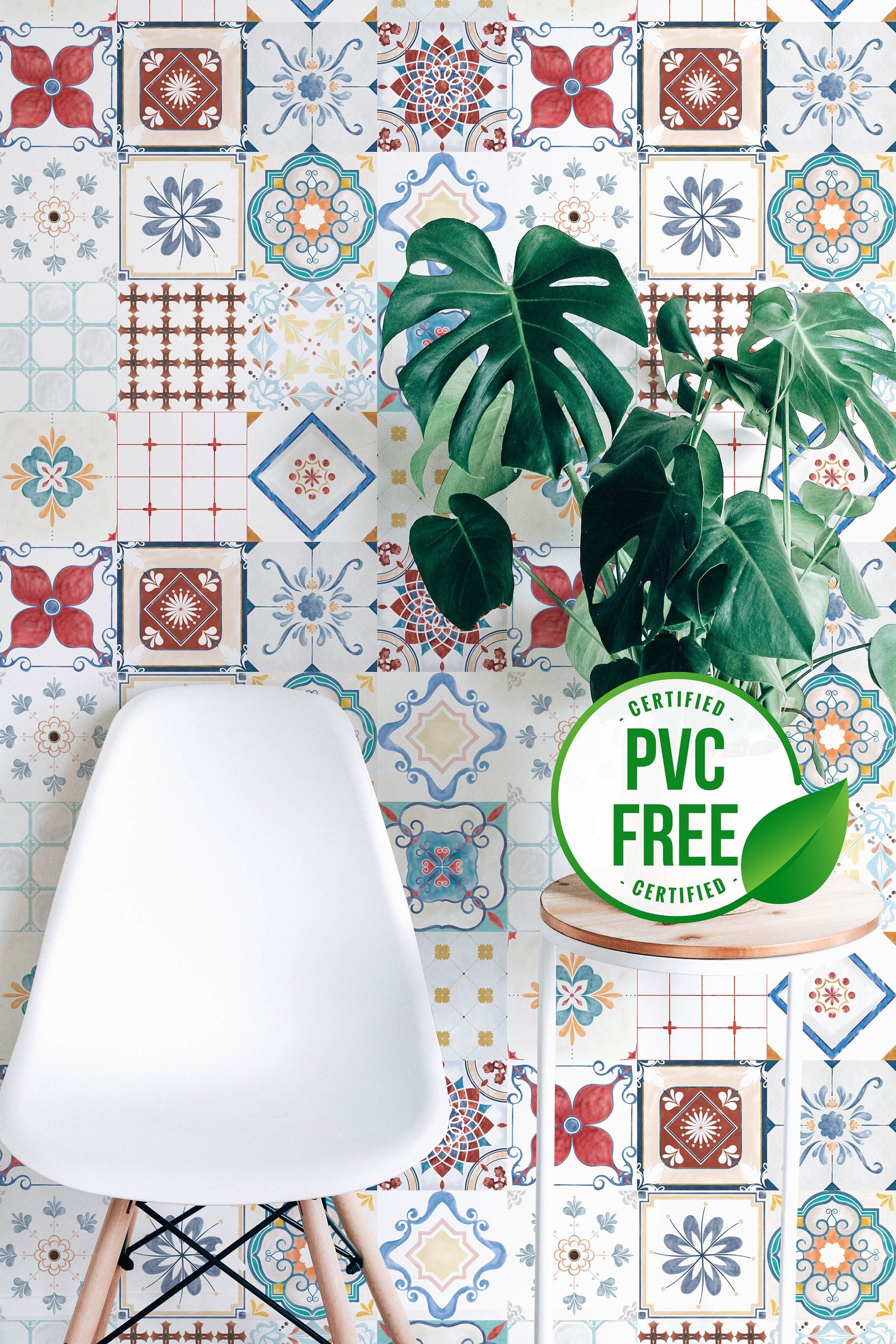 Portuguese Tile Selfadhesive Wallpaper Tile Removable Peel and Stick