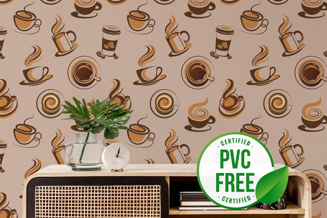 Brown Cafe Wallpaper Removable Peel and Stick Wallpaper or Unpasted ...