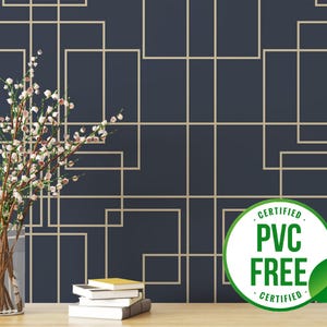 Tapete im Art Deco Stil | Ablösbare Tapete oder ungeklebte Tapete - PVC-Frei | Gatsby Geometric Selbstklebende Tapete