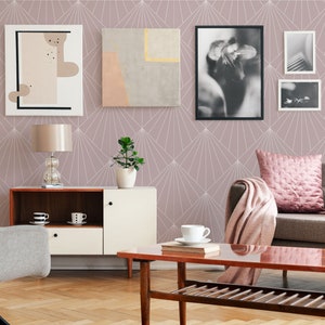 Pink art deco La Grand Classique Removable wallpaper