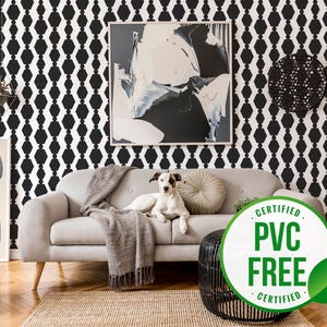 Mid-century modern wallpaper | Geometric Removable Peel and Stick wallpaper or Unpasted wallpaper - PVC-Free | Bold Self-adhesive wallpaper