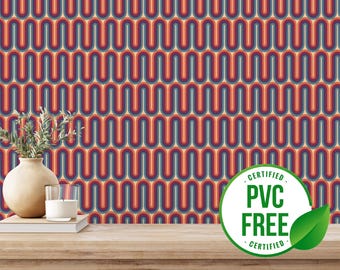Purple retro wave wallpaper | Removable Peel and Stick wallpaper or Unpasted wallpaper - PVC-Free | Bold Fun Self-adhesive wallpaper