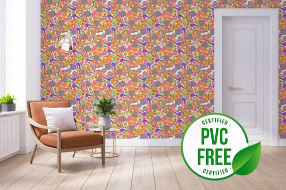 Colorful Groovy Wallpaper Removable Peel and Stick Wallpaper - Etsy