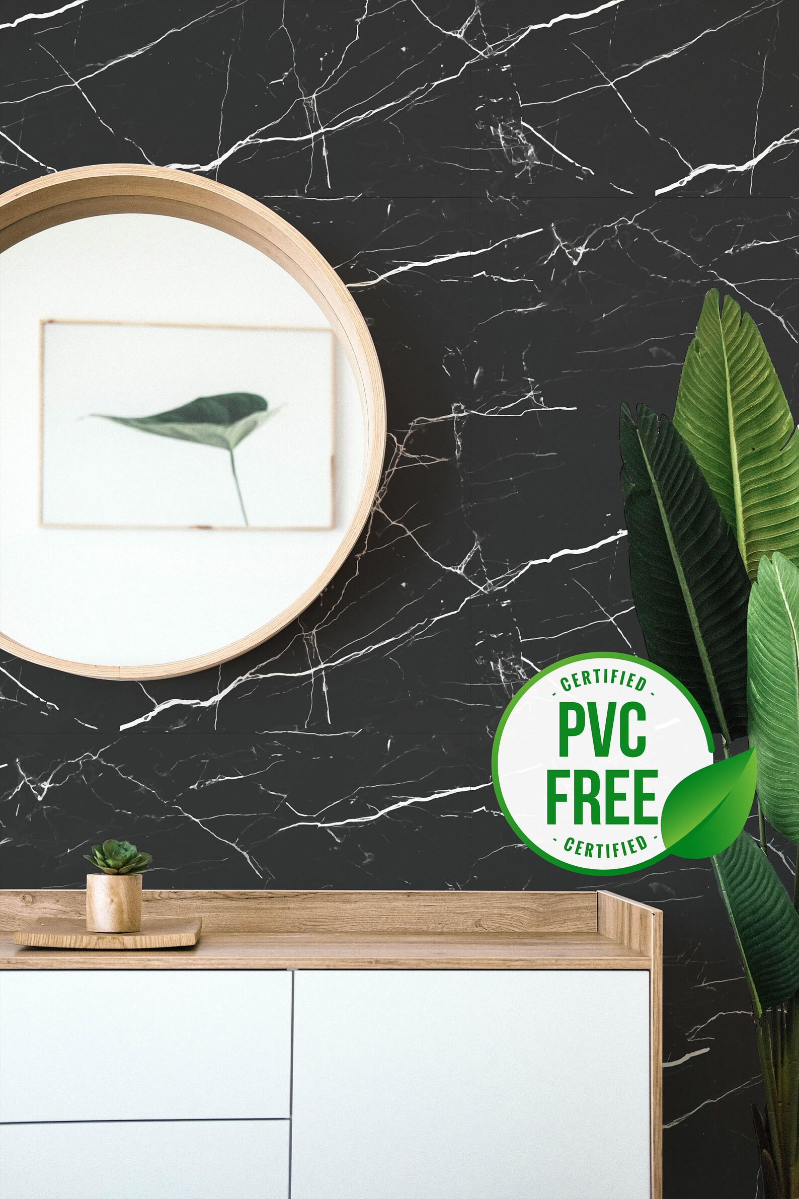 Black Marble Wallpaper Mural Black Marble Faux Removable Etsy