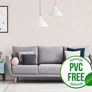 Papier peint autocollant à rayures abstraites | Papier peint amovible géométrique amovible ou papier peint non encollé - sans PVC | Papier peint moderne