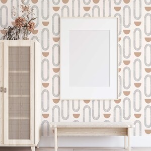 Abstract boho circles self-adhesive wallpaper | Removable Peel and Stick wallpaper or Unpasted wallpaper - PVC-Free image 8