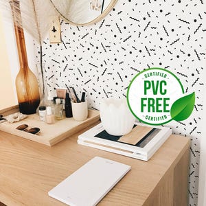 Memphis style pattern self-adhesive wallpaper | 80s retro Memphis pattern peel and stick wallpaper or Unpasted - PVC-free | 80s style Décor
