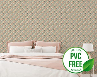 Neutral geometric wallpaper | Removable Peel and Stick wallpaper or Unpasted wallpaper - PVC-Free | Autumn Self-adhesive wallpaper