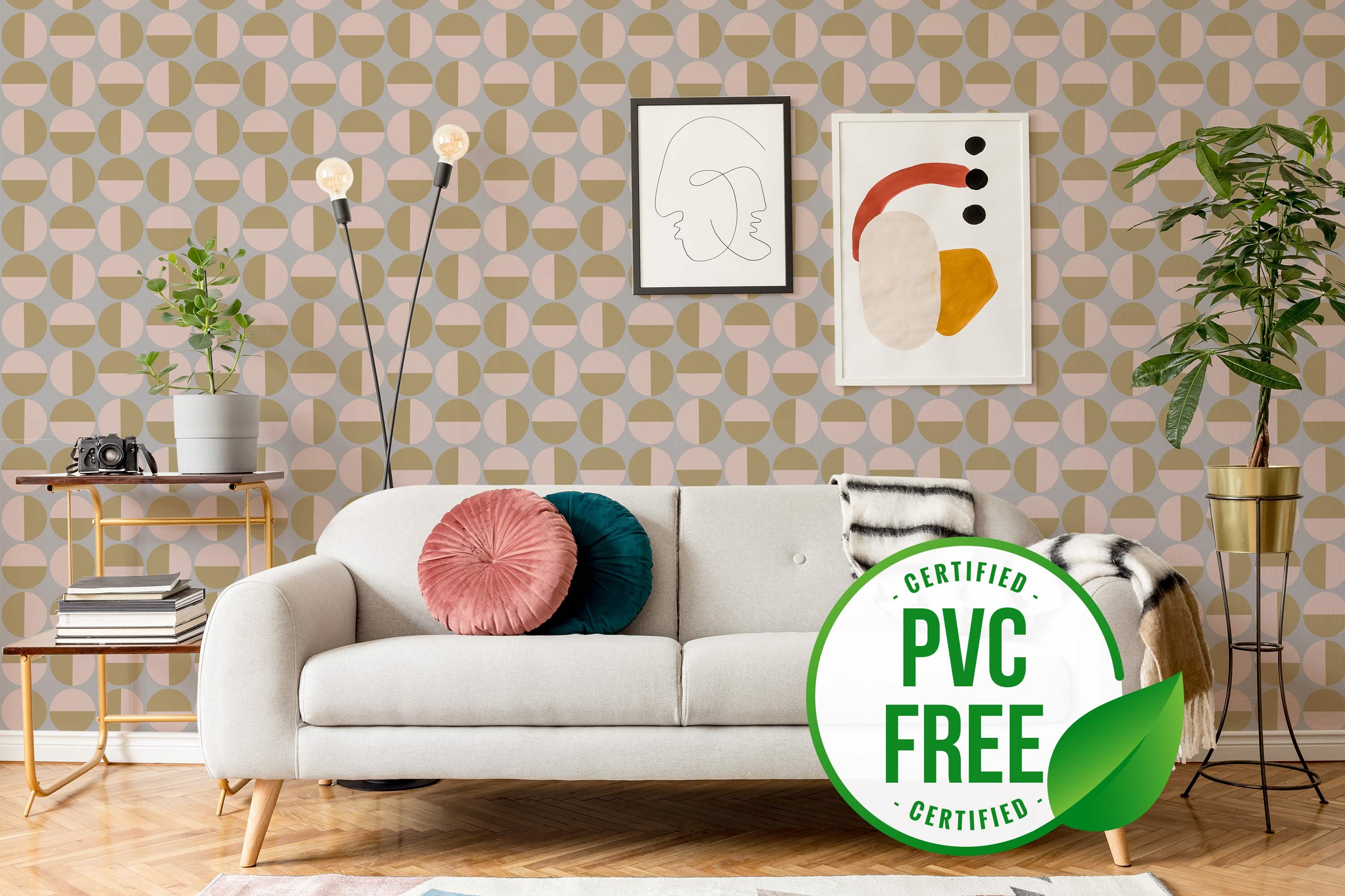 70s retro self-adhesive wallpaper Striped removable peel and stick wallpaper PVC-Free material & Eco-friendly Inks