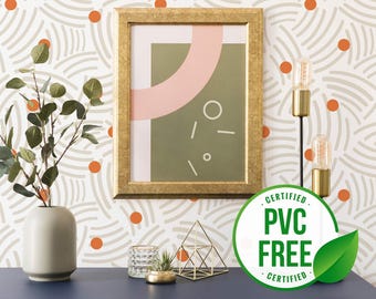 Neutral brush stroke wallpaper | Removable Peel and Stick wallpaper or Unpasted wallpaper - PVC-Free | Dots Self-adhesive wallpaper