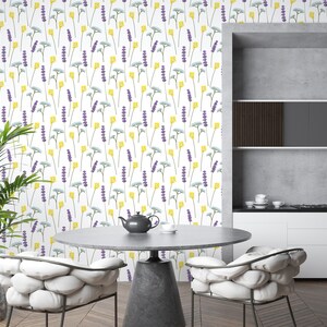 Purple Lavender Wallpaper Removable Peel and Stick Wallpaper or
