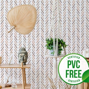 Boho nursery Herringbone self-adhesive wallpaper | Herringbone Peel and Stick or Unpasted wallpaper - PVC-Free | Boho Removable wallpaper