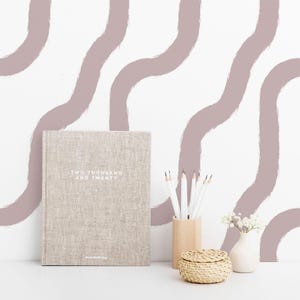 Carta da parati autoadesiva Wavy Line / Carta da parati rimovibile Squiggle Peel and Stick o Carta da parati non incollata - Senza PVC / Carta da parati Brush stroke immagine 3