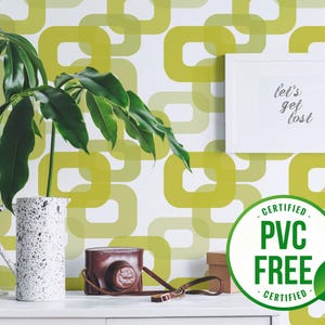 Retro selbstklebende Tapete | Abnehmbare 70er Jahre Retro Tapete - PVC-freies Material & umweltfreundliche Farben