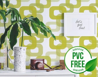Retro self-adhesive wallpaper | 70s Retro removable peel and stick wallpaper - PVC-Free material & Eco-friendly Inks