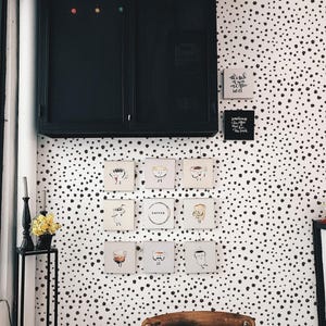 Speckled dot self-adhesive wallpaper | Black and white polka dot Removable Peel and Stick wallpaper or Unpasted wallpaper - PVC-Free image 7