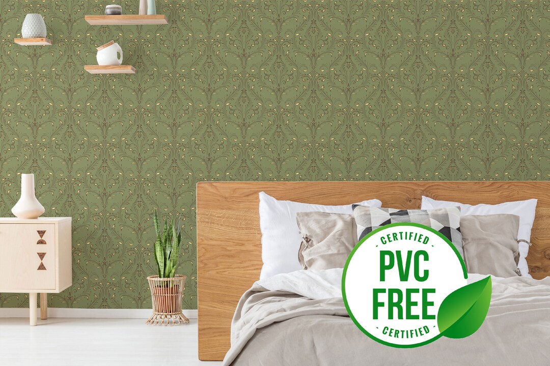 Olive Green Peel And Stick Wallpaper