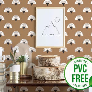 Japanese floral wallpaper | Neutral Removable Peel and Stick wallpaper or Unpasted wallpaper - PVC-Free | Japanese Self-adhesive wallpaper