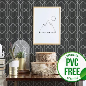 Carta da parati geometrica / Carta da parati esagonale staccabile e incollabile o carta da parati non incollata - Senza PVC / Carta da parati autoadesiva senza cuciture