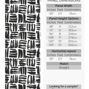 Brushstroke wallpaper | Brush stroke peel and stick wallpaper or Unpasted - PVC-free | Black & White removable wallpaper | Rustic Wall Décor image 4