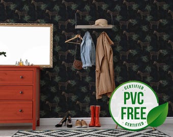 Dark jungle self-adhesive wallpaper | Brush Zebra removable peel and stick wallpaper - PVC-Free material & Eco-friendly Inks