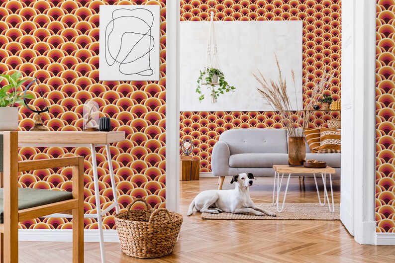 70s Retro Peel and Stick Wallpaper 70s Removable Etsy