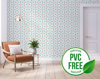 Retro floral self-adhesive wallpaper | 70s Retro Removable Peel and Stick wallpaper or Unpasted wallpaper - PVC-Free | Floral wallpaper