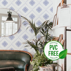 Tile look wallpaper | Moroccan tile Removable Peel and Stick wallpaper or Unpasted wallpaper - PVC-Free | Tile Self-adhesive wallpaper