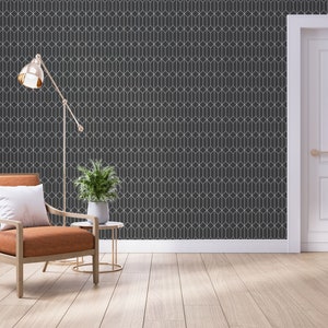 Geometric wallpaper Hexagon Removable Peel and Stick wallpaper or Unpasted wallpaper PVC-Free Seamless Self-adhesive wallpaper image 9