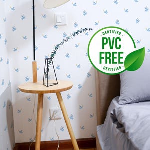 Weiße und hellblaue Kinderzimmer Tapete | Ablösbare Tapete oder ungeklebte Tapete - PVC-Frei | Selbstklebende Tapete