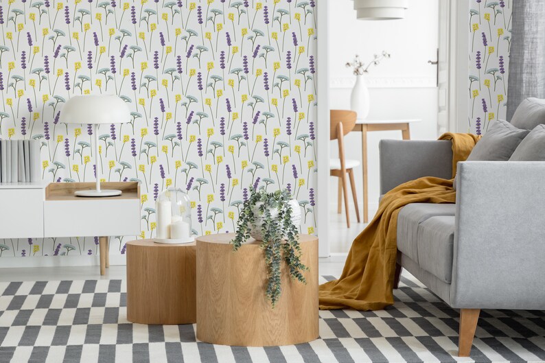 Purple Lavender Wallpaper Removable Peel and Stick Wallpaper - Etsy