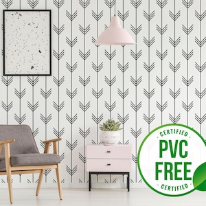 Carta da parati autoadesiva a strisce di frecce Boho / Carta da parati staccabile e adesiva con frecce o Carta da parati non incollata - Senza PVC / Carta da parati rimovibile Boho