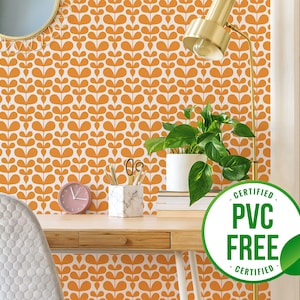 Skandinavische Tapete | Ablösbare Tapete oder ungeklebte Tapete - PVC-Frei | Geometris Blatt Selbstklebende Tapete