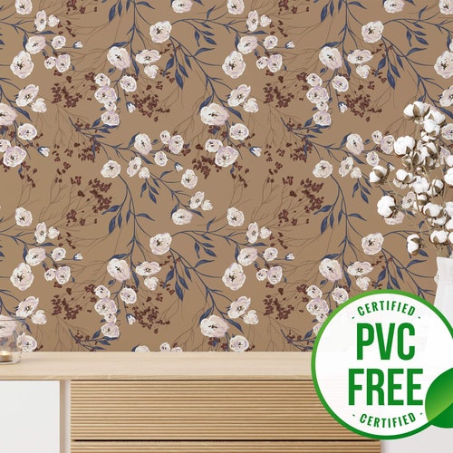 Vintage Floral Selfadhesive Wallpaper Floral Removable Peel Etsy
