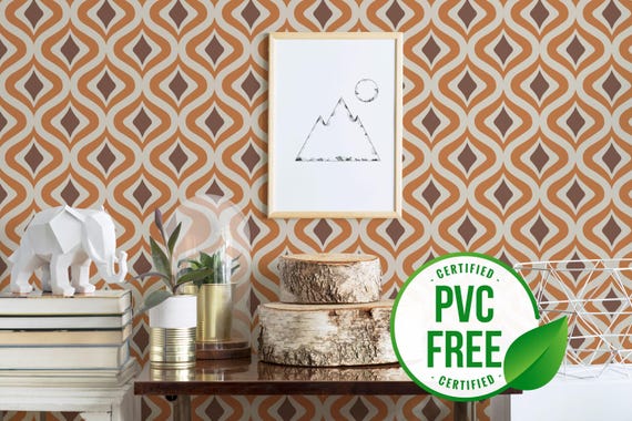 retro behang geel oranje - vliesbehang retro & vintage Livingwalls - mat en glad retro behang geel oranje - vliesbehang retro & vintage Livingwalls - mat en glad