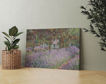 The Artist's Garden at Giverny by Claude Monet Canvas Wall Art Print / Stretched & Ready to Hang Canvas Print