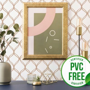 Brown traditional wallpaper | Removable Peel and Stick wallpaper or Unpasted wallpaper - PVC-Free | Circle Geometric Self-adhesive wallpaper