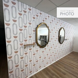 Abstract boho circles self-adhesive wallpaper | Removable Peel and Stick wallpaper or Unpasted wallpaper - PVC-Free image 6