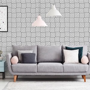 Papier peint auto-adhésif à motif carré | Papier peint géométrique autocollant - Textile sans PVC et encres respectueuses de l'environnement