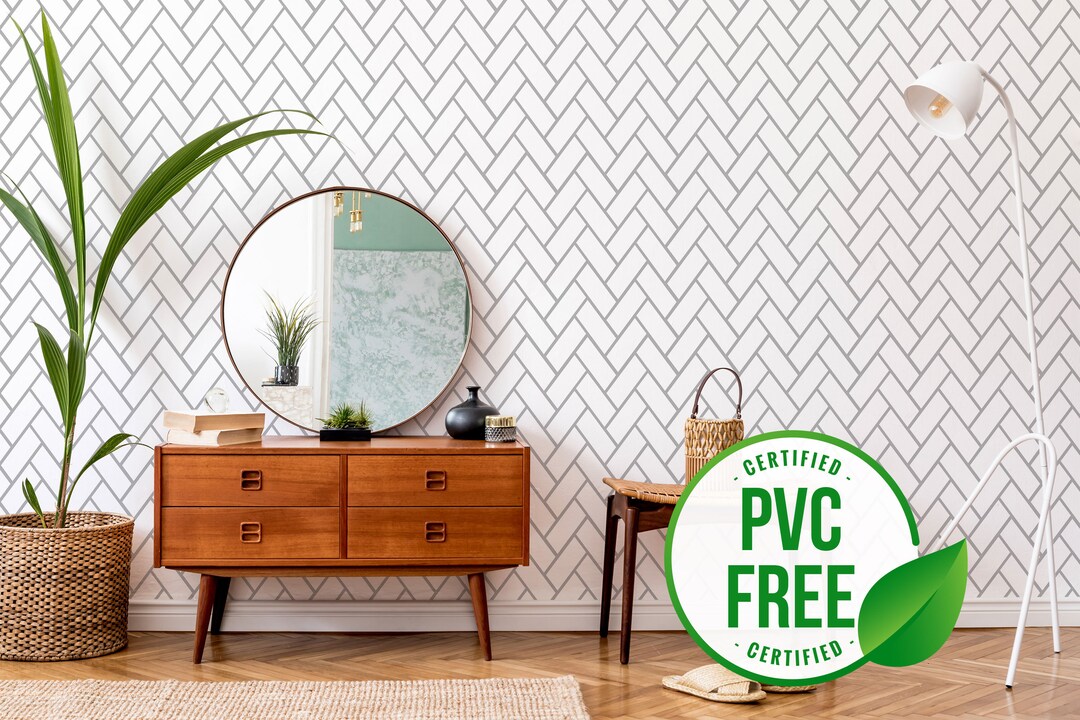 Herringbone Selfadhesive Wallpaper Tile Removable Peel and Stick