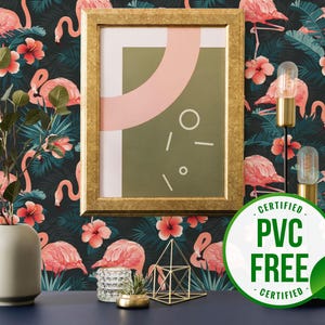 Flamingo Tapete | Abnehmbare Tapete ohne Kleisterfolie - PVC-Frei | Vogel Selbstklebende Tapete