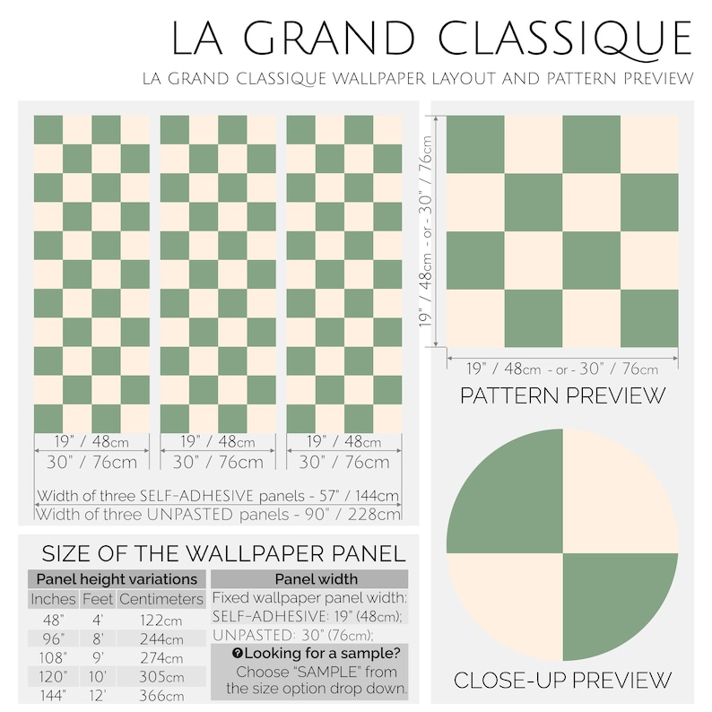 Sage Green Checkered Wallpaper Removable Peel and Stick - Etsy