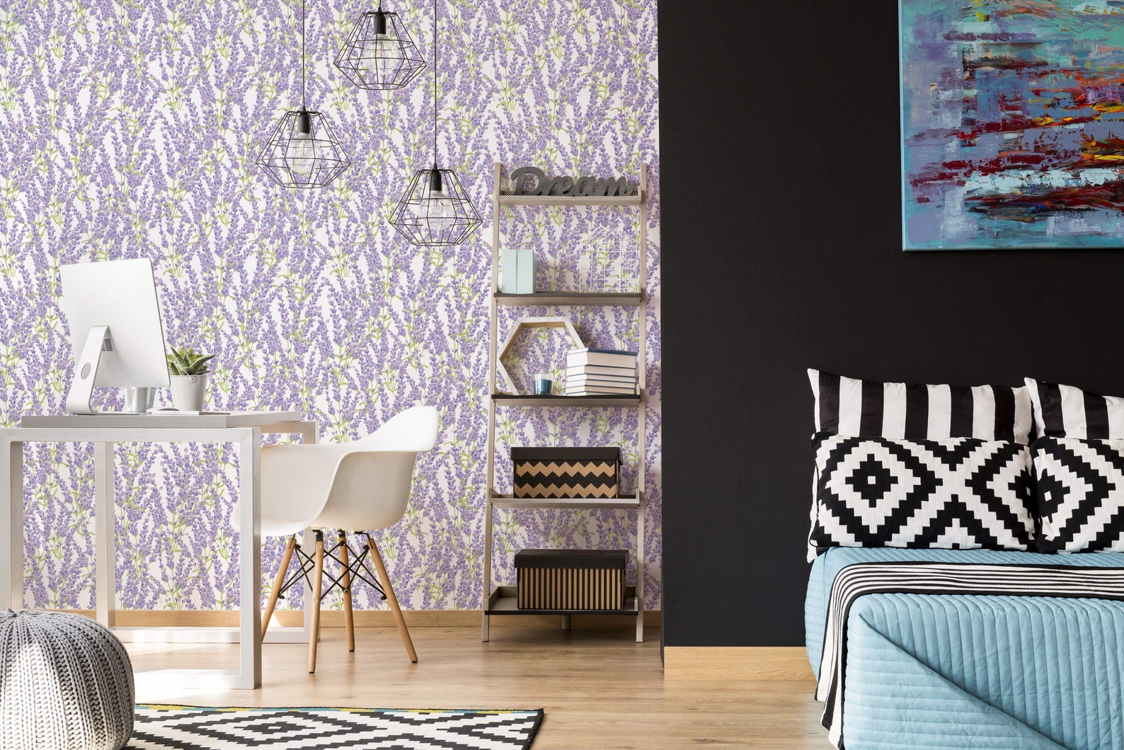 Purple Lavander Wallpaper Removable Peel and Stick Wallpaper - Etsy