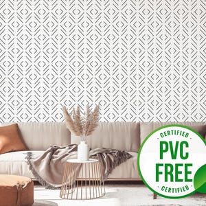 Black geometric wallpaper | Removable Peel and Stick wallpaper or Unpasted wallpaper - PVC-Free | Minimal Striped Self-adhesive wallpaper